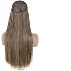 Keine Clips Natürliche Haarverlängerung Synthetisches Künstliches Langes Glattes Haarteil Blond Schwarz Mischfarbe Falsches Haarteil Für Frauen 10-86 32inch-80cm von Suwequest