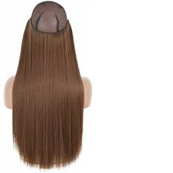 Keine Clips Natürliche Haarverlängerung Synthetisches Künstliches Langes Glattes Haarteil Blond Schwarz Mischfarbe Falsches Haarteil Für Frauen 12 16inch-40cm von Suwequest