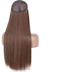 Keine Clips Natürliche Haarverlängerung Synthetisches Künstliches Langes Glattes Haarteil Blond Schwarz Mischfarbe Falsches Haarteil Für Frauen 2-30 16inch-40cm von Suwequest
