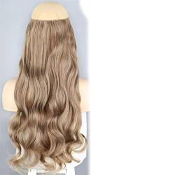 Keine Clips Natürliche Haarverlängerung Synthetisches Künstliches Langes Glattes Haarteil Blond Schwarz Mischfarbe Falsches Haarteil Für Frauen M12-6131 22inch-55cm von Suwequest