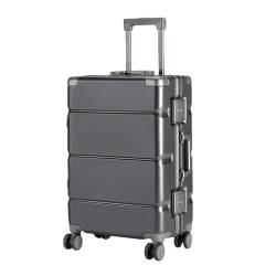 Koffer mit breitem Griff, Reisekoffer für Herren, Handgepäck, Damen, PC, Aluminiumrahmen, Trolley-Koffer, grau, 55,9 cm (22 zoll) von Suwequest