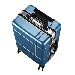 Koffer mit verdicktem Aluminiumrahmen für männliche und weibliche Studenten, große Kapazität, Trolley, Passwortbox, blau, 66 cm von Suwequest