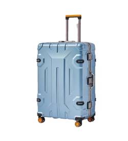 Modischer Persönlichkeitskoffer, Unisex, Spinnrad, Aluminiumrahmen, Trolley, Lockbox, Reisegepäck, Koffer, blau, 76,2 cm (30 zoll) von Suwequest