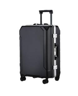 Reisegepäck, modischer Koffer, Aluminiumrahmen, Trolley-Koffer für Damen und Herren, Schwarz (weißer Rand), 71,2 cm (28 zoll) von Suwequest