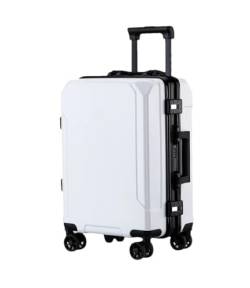 Reisegepäck, modischer Koffer, Aluminiumrahmen, Trolley-Koffer für Damen und Herren, Weiß (schwarzer Rand), 71,2 cm (28 zoll) von Suwequest