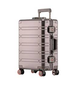 Reisekoffer aus Aluminium-Magnesium-Legierung, Rollgepäck, große Kapazität, Trolley, Handgepäck, Kabinenkoffer, titan, 74 cm von Suwequest