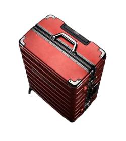 Suwequest Reisegepäck, Aluminiumrahmen, Stange, Trolley, Koffer, Handgepäck, große Kapazität, Passwortbox, rot, 66 cm von Suwequest