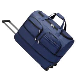 Suwequest Trolley-Taschen mit Rollen und Rollen, faltbar, Oxford-Gepäck, Reisekoffer, Rollgepäck, Reisegepäck, blau, 61 cm (24 zoll) von Suwequest