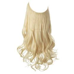 Synthetische Haarverlängerungen Kein Clip In Ombre Natürliches Falsches Künstliches Haarteil Für Frauen 14" 16" 18" 22" Beach Blonde 16inches#1 PC von Suwequest
