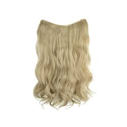 Synthetisches Blondes Clip-On In Haarverlängerungen Lockiges Einteiliges Haarteil Hitze Natürliches Kunsthaar Für Frauen Pale Ash Blonde 26inches von Suwequest