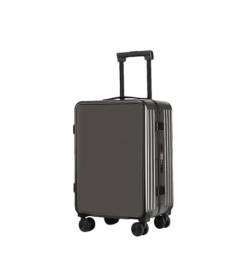 Trolley-Koffer mit Aluminiumrahmen, für Damen, Business-Gepäck, Studenten, Passwortbox, Unisex, modisch, helle Farben, dunkelgrau, 61 cm (24 zoll) von Suwequest