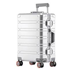 Unisex Reisekoffer aus solider Aluminiumlegierung, Rollkoffer, 50,8 cm, 61,9 cm, 73,8 cm, 73,7 cm, Silberfarben, 61 cm (24 zoll) von Suwequest