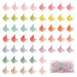 Mini-Haarspangen für Mädchen und Frauen, mehrfarbig, kleine Schmetterling-Haarspangen, niedliche Haar-Accessoires, Kunststoff-Klemmen, 50 Stück von Suxgumoe
