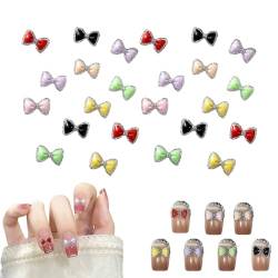 Schleife Nail Art Dekoration, 70 Stück Multicolor Bow Nail Charms, 3D Nagel Strasssteine Nail Art Schleife für Nägel Zubehör DIY Handyhülle von Suxgumoe