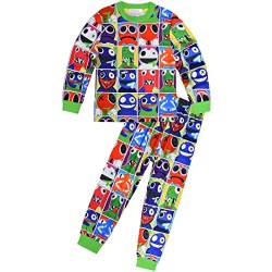 Rainbow Friends Schlafanzug Pyjama Kostüm Jungen 3D Druck Pjs Set Kinder Lustiges Spiel Langarm Nachtwäsche Nachtwäsche 2 Pcs Outfit von Suyaluoi