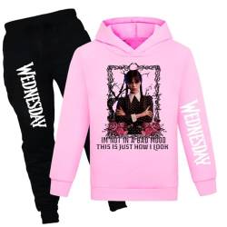 Suyaluoi Amerikanische TV Serie Kinder Hoodies Langarm Pullover Hooded&Pant 2pc Jogging Anzug Jungen Mädchen Tops Sweatshirts (11-12 Jahre, pink) von Suyaluoi