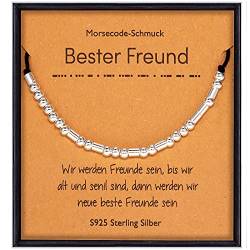 Suyi Freund Geschenke für Frauen Mädchen Sterling Silber Morsecode Armband für Best Friend Friendship Sister Soulmate Bester Freund von Suyi