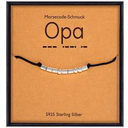 Suyi Vatertagsgeschenke für Papa Opa Morsecode Armband für Männer Ihn Sterling Silber Perlen Armband Opa von Suyi