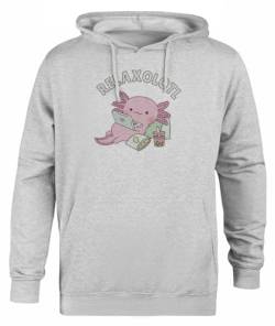 Cute Relax A Lot Axolotl Grauer Unisex-Hoodie-Pullover Mit Kapuze von Suzetee