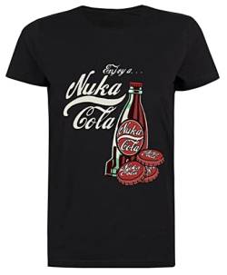 Enjoy A... Nuka Cola Filled Schwarzes Kurzarm-T-Shirt Für Damen von Suzetee