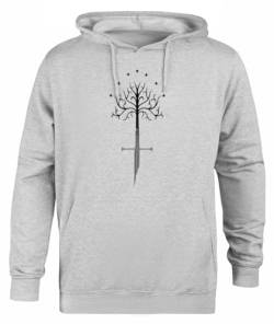 Weißer Baum Von Gondor, Scherben Von Narsil Grauer Unisex-Hoodie-Pullover Mit Kapuze von Suzetee