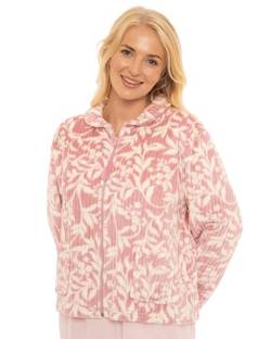 Superweiche Damen-Bettjacke aus Fleece, pink floral, 42 von Suzy & Me
