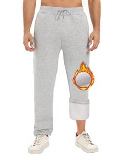 Svanco Jogginghose Herren Trainingshose aus Fleece mit gerader Passform Sweathose mit Taschen und Elastischer Taille Warme Sporthose Herren(Grau,L) von Svanco