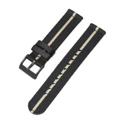 18 mm, 20 mm, 22 mm, 24 mm, gewebte Nylon-Uhrenarmbänder, passend for Omega, for Seamaster 300-Bänder, Schnellverschluss-Herren-Sportarmband, passend for Seiko-Gürtel (Color : Blackbeige-black, Size von Svincoter