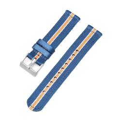 18 mm, 20 mm, 22 mm, 24 mm, gewebte Nylon-Uhrenarmbänder, passend for Omega, for Seamaster 300-Bänder, Schnellverschluss-Herren-Sportarmband, passend for Seiko-Gürtel (Color : Bluewhiteyellow-sv, Si von Svincoter