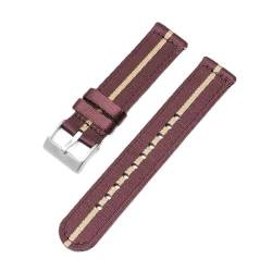 18 mm, 20 mm, 22 mm, 24 mm, gewebte Nylon-Uhrenarmbänder, passend for Omega, for Seamaster 300-Bänder, Schnellverschluss-Herren-Sportarmband, passend for Seiko-Gürtel (Color : Darkredbeige-silver, S von Svincoter