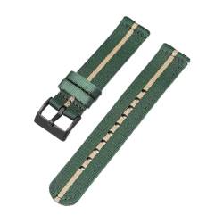 18 mm, 20 mm, 22 mm, 24 mm, gewebte Nylon-Uhrenarmbänder, passend for Omega, for Seamaster 300-Bänder, Schnellverschluss-Herren-Sportarmband, passend for Seiko-Gürtel (Color : Greenbeige-black, Size von Svincoter
