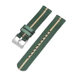 18 mm, 20 mm, 22 mm, 24 mm, gewebte Nylon-Uhrenarmbänder, passend for Omega, for Seamaster 300-Bänder, Schnellverschluss-Herren-Sportarmband, passend for Seiko-Gürtel (Color : Greenbeige-silver, Siz von Svincoter