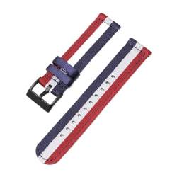 18 mm, 20 mm, 22 mm, 24 mm, gewebte Nylon-Uhrenarmbänder, passend for Omega, for Seamaster 300-Bänder, Schnellverschluss-Herren-Sportarmband, passend for Seiko-Gürtel (Color : Redwhiteblue-black, Si von Svincoter