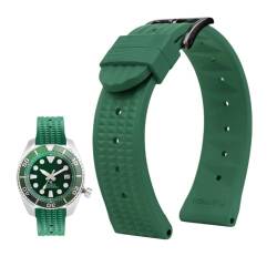 20mm 22mm Gummiarmband passend for Seiko IWC Citizen Waffelarmband Armbänder Mode Universal Herren Diver Silikon Sportuhrenarmband (Color : Green-black, Size : 20mm) von Svincoter