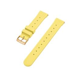 Hochwertiges Fluorkautschuk 20 mm 22 mm Waffel-Uhrenarmband, Schnellverschluss, FKM-Uhrenarmband, passend for Herren, Seiko Diving Ersatzarmband (Color : Yellow Gold, Size : 22mm) von Svincoter