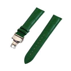 Svincoter Echtes Leder Armband Krokodil Muster Armband 12mm 13mm 14mm 15mm 16mm 17mm 18mm 19mm 20mm 21mm 22 24mm Damen Herren Uhrenarmband (Color : Green, Size : 12mm) von Svincoter