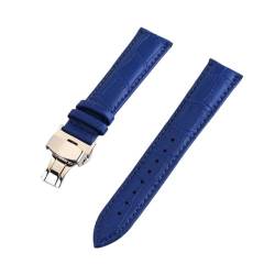 Svincoter Echtes Leder Armband Krokodil Muster Armband 12mm 13mm 14mm 15mm 16mm 17mm 18mm 19mm 20mm 21mm 22 24mm Damen Herren Uhrenarmband (Color : LIGHT BLUE, Size : 12mm) von Svincoter