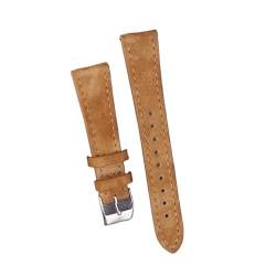 Svincoter Hochwertiges Leder-Wildleder-Uhrenarmband, 18 mm, 20 mm, 22 mm, Grau, Blau, Braun, Uhrenarmbänder, Schnellverschluss-Armband, Gürtelzubehör (Color : Brown, Size : 18mm gold buckle) von Svincoter