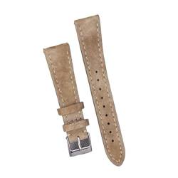 Svincoter Hochwertiges Leder-Wildleder-Uhrenarmband, 18 mm, 20 mm, 22 mm, Grau, Blau, Braun, Uhrenarmbänder, Schnellverschluss-Armband, Gürtelzubehör (Color : Light coffee, Size : 20mm black buckle) von Svincoter