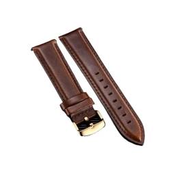 Svincoter Quick Release Straps Männer Frauen Armbänder Echtes Leder Armband 18mm 20mm 22mm Business Uhr Band fit for DW Uhr (Color : Dark brown (gold), Size : 22mm) von Svincoter