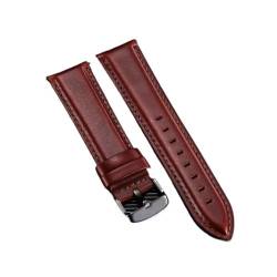 Svincoter Quick Release Straps Männer Frauen Armbänder Echtes Leder Armband 18mm 20mm 22mm Business Uhr Band fit for DW Uhr (Color : Red (black), Size : 18mm) von Svincoter