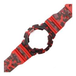 Uhrenzubehör Passend for Casio G-SHOCK Tarnharz Passend for GA-110 100 120 GD-100 Armband Uhrengehäuse Sportarmband for Herren und Damen (Color : Camouflage red, Size : 16mm) von Svincoter