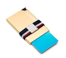 Svoyon Luxuriöses Goldenes Aluminium Kartenetui: Das ultimative RFID-Schutz & NFC-Blocker Cardholder (Elegant, Gold) von Svoyon