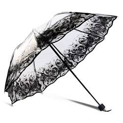 SvriTe Klare Regenschirme Kreative Transparente Langgriff Regen Regenschirm Ultraleichte Regenschirme für Frauen Kinder Halbautomatische Regenschirme, 06 von SvriTe