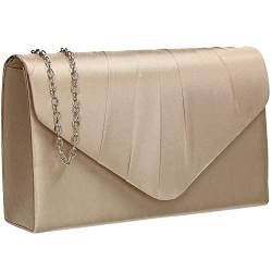 SwankySwans Chantel Damen Clutch aus Satin, für Party, Abschlussball, Hochzeit, Abend, gold, Einheitsgröße von SwankySwans