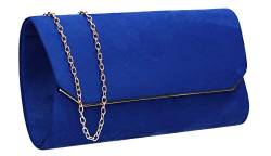 SwankySwans Damen Anny Suedette Überschlag Clutch, Sling Bag, königsblau von SwankySwans