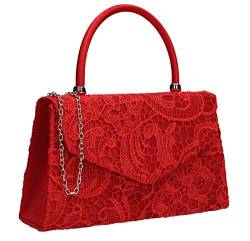 SwankySwans Kendall Damen Clutch, Spitze, elegant, Rot, Einheitsgröße von SwankySwans