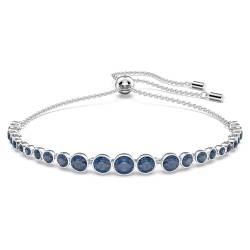 Swarovski Emily Armband, Rhodiniertes Damenarmband mit Blauen und Strahlenden Swarovski Kristallen von Swarovski