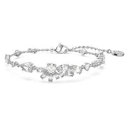 Swarovski Gema Armband, Verschiedene Schliffe, Blume, Weiß, Rhodiniert von Swarovski