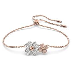 Swarovski Latisha Armband, rose Vergoldetes Damenarmband mit Edlen Blumen-Motiven und Strahlenden Swarovski Kristallen von Swarovski